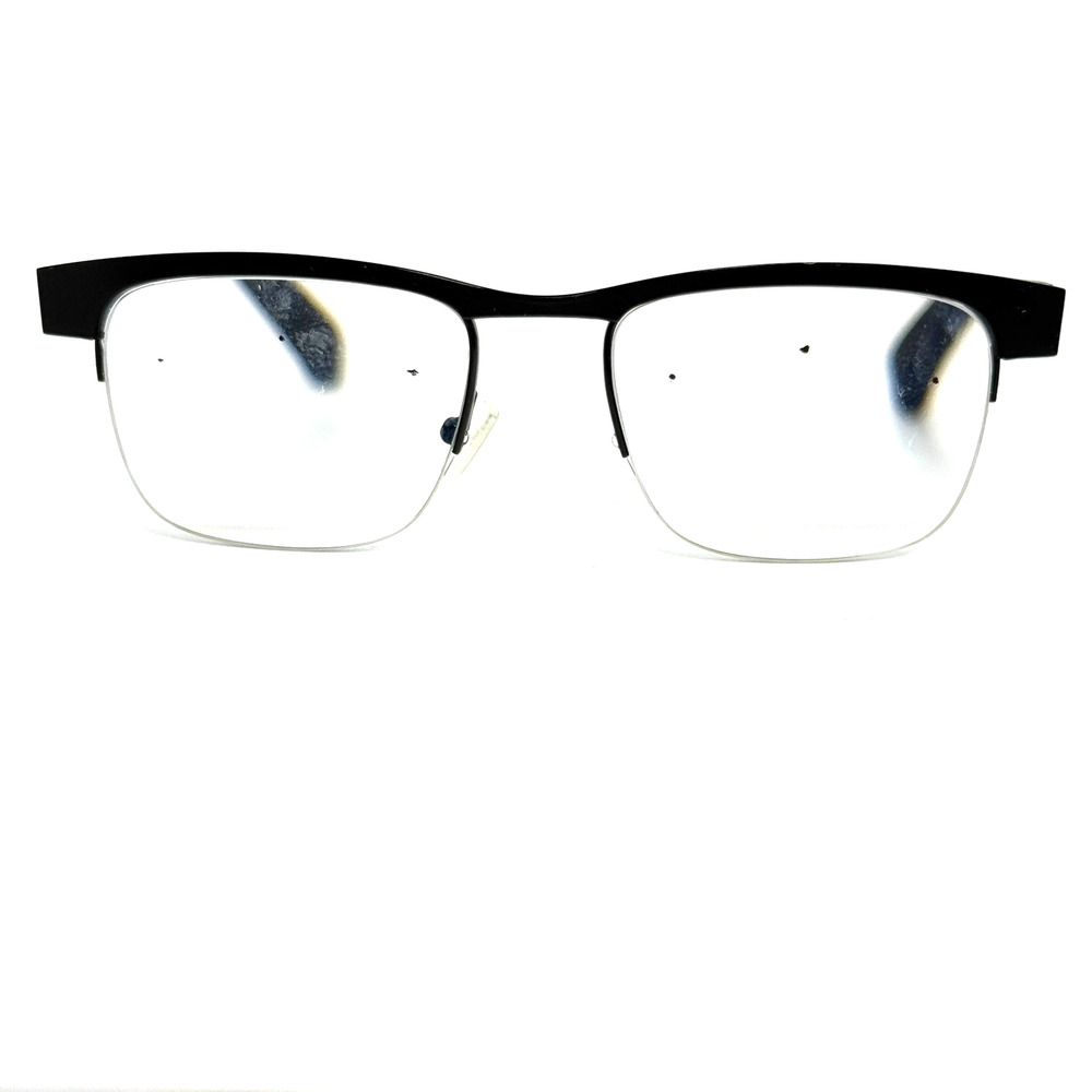 MIYAGI 1517 Carl II 1 Black Mens Square Half Rim Eyeglasses 51-19-140 20063‎